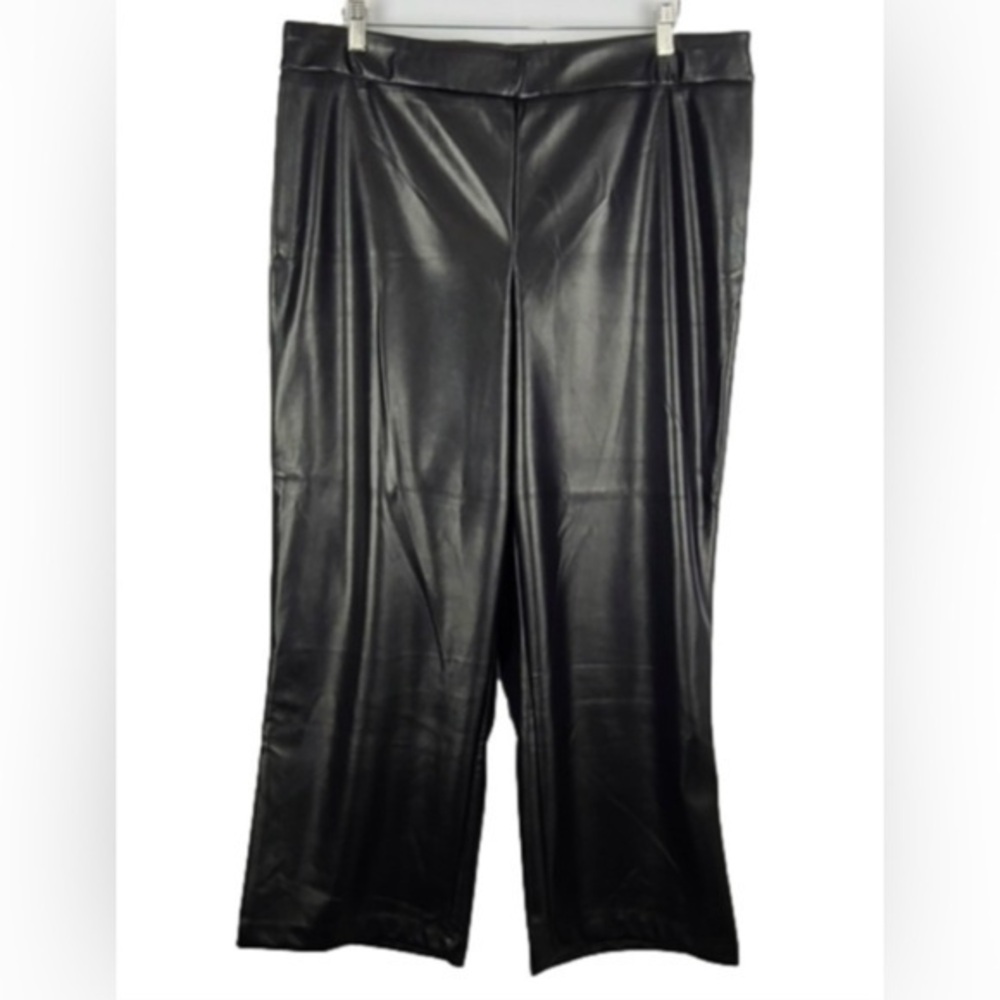 Vegan Leather Cropped Wide Leg Pants - Size 3X - Black 🖤